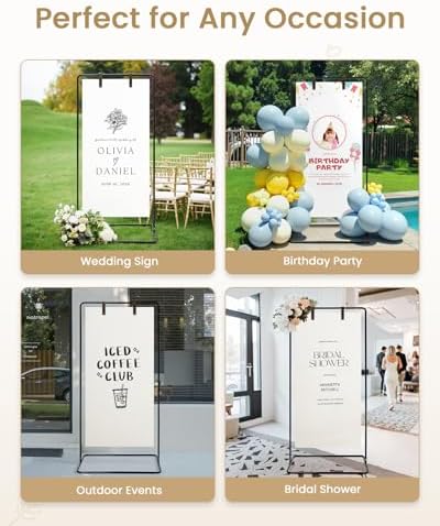 Black 2Pack Wedding Welcome Sign Stand, Easel Stand for Sign Poster - Image 2