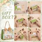 TaoBary 40 Pack 5.5''x 2.5''x4.7'' Small Woodland Gift Bags with Handles Mini Paper Woodland Animal Thank You Gift Bag Bulk with Bow Ribbon for Baby Shower Boy Girl Birthday Party Supplies - Image 3
