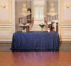 SquarePie Sequin Tablecloth 90x132 Inch Navy Blue for Wedding Party - Image 3
