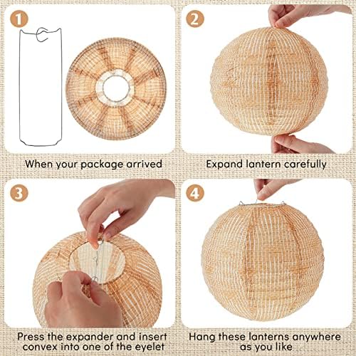 Hortsun 48 Pcs Print Burlap Paper Lanterns Classroom Decor,8 Inch - Image 3