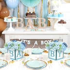 Wooden Baby Boxes for Baby Shower Party, Baby Shower Centerpieces for Table, Suitable for Gender Reveal or Baby Shower, (Blue,4Pack) - Image 6