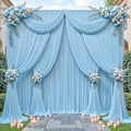 40ftx10ft Wrinkle Free Blue Backdrop Curtain - 10 Feet Photography Backdrop Drapes, Silky Polyester Back Drop Cloth for Wedding Baby Shower Balloon Arch Background by Unknown