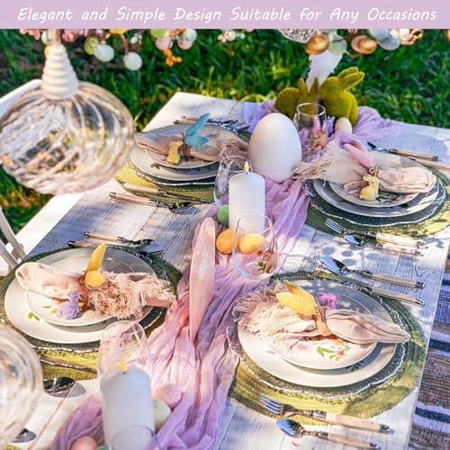 35x120 Inch Light Purple Cheesecloth Table Runner Wedding Party Decor - Image 7