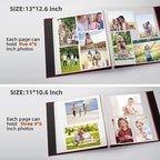 HoneyTolly Large Photo Album Self Adhesive, DIY Scrapbook Album for 3x5 4x6 8x10 Pictures, 60 Pages Linen Cover Memory Book, Ideal Gift for Family Wedding Baby Christmas Anniversary(Red) - Image 4