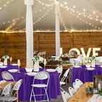 Fitable 8 Pack Purple Tablecloths 120 Inch Round for 48"-96" Tables - Image 2