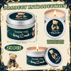 WILLBOND 24 Pcs Tartan Plaid Bear Baby Shower Candle Favor Fruit Scented - Image 5