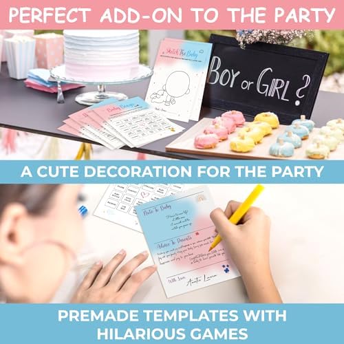Woodamore Baby Gender Reveal Games For Guests - Fun Baby Bingo For Boy Or Girl Shower Games, Gender Reveal Decorations, Mommy Or Daddy, Old Wives Tales Gender Reveal Party Game (Pack of 2) - Image 6