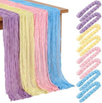 8 Pcs Pastel Cheesecloth Table Runner 118" Cloth Runner by Windkream