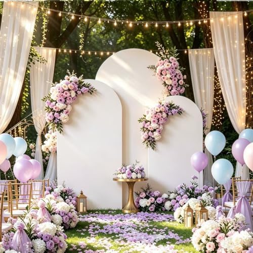 White Arch Cover 7.2ft 6.6ft 6ft Spandex Arch Backdrop Cover Set of 3 - Image 4