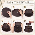Thenshop 3 Pack 3 Tier Cupcake Stand, Faux Ebony Plastic Serving Tray - Image 3