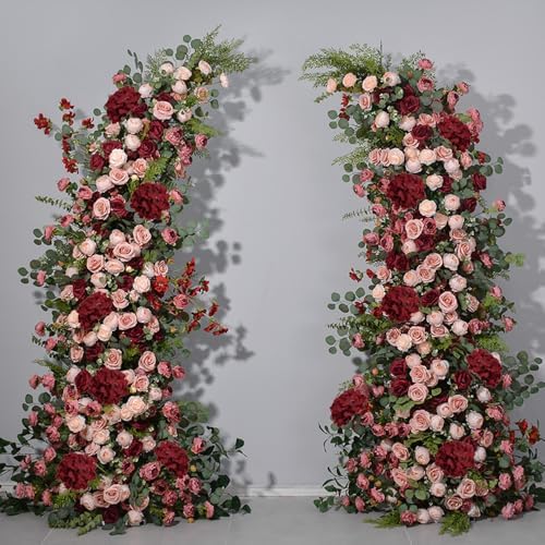 WEISPARK 100PCS Burgundy Artificial Hydrangea Flowers, Fake Flowers Silk Hydrangea Full Flowers Heads with Stems for Wedding Home Party Shop Baby Shower Decor (Burgundy) - Image 4