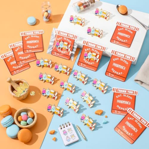 Highergo 48 Sets Funny Nurse Gifts Bulk Pharmacist Enamel Pins with Cards - Image 4