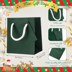 Zhehao 50 Pack Mini Gift Bags Bulk with Handles and Tags,Christmas Color - Image 3
