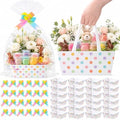 Funnymoom 24 Sets Gift Basket Boxes with Handle Clear Bags and Bows for Birthday Wedding Baby Shower Tea Party Favor Packaging 9.8x6.5 in by Funnymoom
