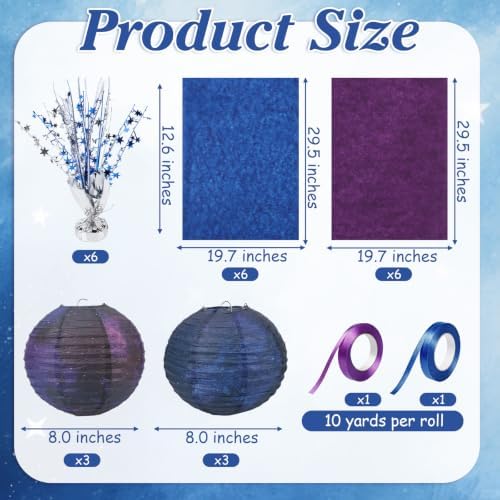 6 Set Galaxy Paper Lanterns Table Centerpieces Decors 8in - Image 6