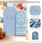Blue Cielito Lindo Arch Backdrop Cover, HYMENEX 6ft and 7.2ft Mexican Arch Backdrop Cover for Cielito Lindo Party Decorations Mexican Talavera Wedding Bridal Baby Shower Party Supplies - Image 3