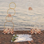 5.02Ft High Wedding Round Hoop Backdrop Stand, Detachable 4 Tier Gold Metal Wedding Arch for Photo Booth Background, Aisle Decor, Stage Display, Party, Birthday (US Stock) (Gold) - Image 7