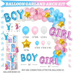 Hombae Buck or Doe Gender Reveal Decorations, 169 PCs Boy or Girl Gender Reveal Decorations Backdrop Balloon Garland Banner Tablecloth Cake Cupcake Topper Box Cutout Poster Sash Blue Pink - Image 5