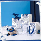 Kolldenn 100 Pack Blue White Chinoiserie Thank You Bags Bulk 4.33x3.94x2.76 Small Floral Paper Bags with Handles and Tags for Wedding Bridal Shower Bachelorette Baby Shower Birthday Party Favors - Image 4