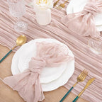 12 Pack Pink Table Runner 10ft Rustic Gauze Cheesecloth Table Decor - Image 6