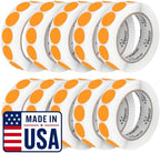 Perco Neon Orange Perforated Round Circle Dot Sticker 1-Inch Labels — 10 Rolls, 10,000 Stickers—Clearance, Discount & Priority Labels, High Visibility, Strong Adhesive—Made in USA by Perco