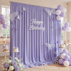 10ftx10ft Wrinkle Free Lavender Backdrop Curtain for Parties, Polyester Photo Backdrop Drapes Purple 2 Panels 5x10ft for Wedding Birthday Photography Background Indoor Outdoor - Image 5