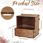 OurWarm Personalized Wedding Card Box with Names & Date Laser-Cut Engraving - Image 4