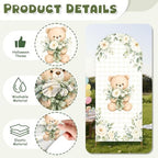 2PCS We Can Bearly Wait Arch Backdrop Covers Sage Green Bear Floral Arched Fabric Banner 7.2ft 6.6ft Bear Theme Cake Bow Arch Stand Cover for We Can Bearly Wait Baby Shower Decorations - Image 6