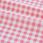 vctops Farmhouse Pink Plaid Ruffle Table Cloth, Boho Cotton Linen Tablecloth, Washable Table Cover for Round Table Baby Shower Kitchen Party Wedding Decor (Pink,70") - Image 6