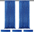 Royal Blue Curtain Panels Sequin Backdrop 6 Pieces 2ftx8ft Sparkly Curtain by QueenDream