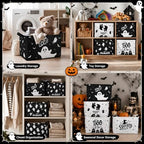 CHENGU 6 Pack Halloween Storage Basket Collapsible Halloween Ghost Bins - Image 6