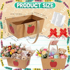 Funnymoom 24 Sets Apple Kraft Gift Baskets with Bags and Bows - Image 3