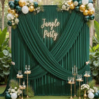 20×14 ft Hunter Green Wrinkle Free Backdrop Curtain, Soft Silky Polyester Wedding Drapes 4 Panels 14ft Height Photo Backdrop Curtains for Parties Birthday Baby Shower Photography Background Cloth - Image 3
