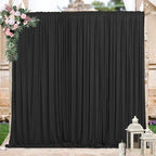 10x10ft Wrinkle Free Black Backdrop Curtain for Parties Soft Fabric Drapes Wedding Black Curtain Backdrop for Birthday Party Decorations Background for Photography 5x10ft, 2 Panels - Image 5