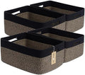 MiniArk Large Storage Baskets for Organizing, 17 x 13 x 7.5” Closet Shelf Baskets for Clothes Blanket Towels, Baby Nursery, Toy Bins Box, Woven Rope Baskets, 4 Packs Woven Brown by MiniArkStorageBasketsHome