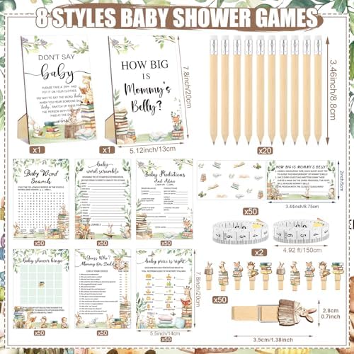 Funnymoom 426 Pcs Storybook Baby Shower Games Set, 8 Games Bingo - Image 3