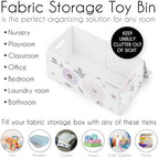 Sweet Jojo Designs Purple Watercolor Floral Girl Small Fabric Toy Bin Storage Box Chest For Baby Nursery or Kids Room - Lavender, Pink and Grey Shabby Chic Rose Flower - Image 5