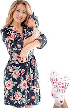 Mommy and Me Robe and Swaddle Set | Maternity Robe Matching Baby Girl, Boy by ECOBABYMadeWithLove