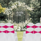hot Pink Chair Sashes Bows 60Pcs Spandex Chair Sashes Elastic Chair Cover Bands Ties Without Buckle for Wedding Birthday Party Ceremoney Events Decoration - Image 2