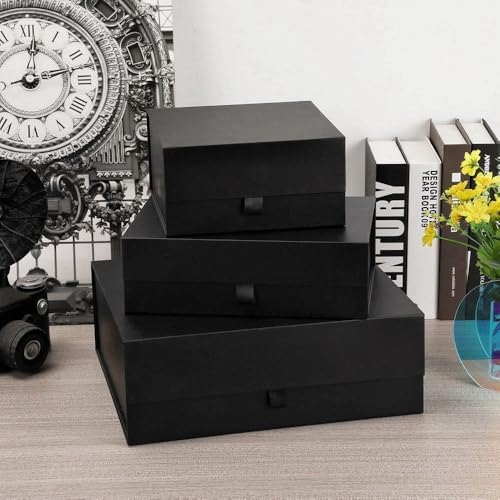 5 Pcs Black Gift Box 8x8x4 Inches Small Gift Boxes for Presents with Magnetic Closure Lid Luxury Collapsible Gift Box Bridesmaid, Wedding, Birthday Boxs for Gift Packaging - Image 6