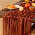 Terracotta Cheesecloth Table Runner Boho Gauze Fall Table Runners by Jimtx