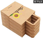 50Pcs 10x8x4.7 Thank You Gift Bags Bulk, Thank You Bags for Business Small, Sunflower Paper Small Gift Retail bags with Handles (B) - Image 4