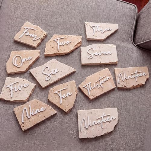 24 Pcs White Acrylic Cursive Wedding Table Numbers 1-24 - Image 2