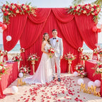 40ft x 10ft Red Backdrop Curtain for Parties Red Wrinkle Free Backdrop Drapes Panels for Wedding Baby Shower Birthday Photo Photography Christmas Polyester Fabric Background Decoration - Image 3