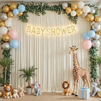 30x10ft Beige Backdrop Curtain for Parties Wrinkle Free Fabric Backdrop Curtain Wedding Photo Backdrop Drapes for Birthday Party Baby Shower Bridal Shower Photography Back Drop 6 Panels 5x10FT - Image 2