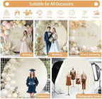 Gallety 2 Pcs 7.2 FT Ivory Round Backdrop Cover for 5 to 7.2ft Circle Arch Stand with Oh Baby and Happy Birthday Decal Sign - Arch Backdrop Cover for Wedding Party Photography Decoration - Image 4