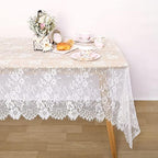 White Lace Tablecloth 60x120Inch Wedding Rectangle Table Overlay 10 Packs - Image 3
