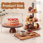 Arttown Acacia Wood Cake Stand Dessert Table Display Set of 5 - Image 2