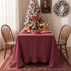 Eternal Beauty Red Plaid Ruffle Tablecloth 60x102 in - Image 3