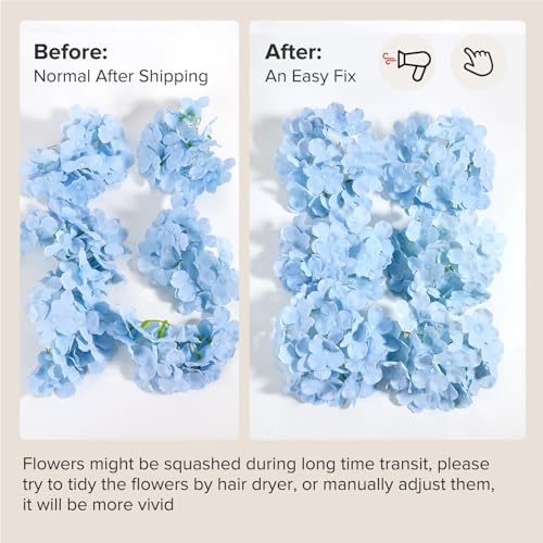 Auihiay 64Pcs Hydrangea Artificial Flowers Bulk, Faux Hydrangea Flowers - Image 7